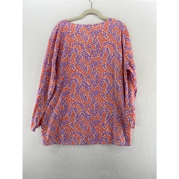 Garnet Hill Fern Print Playa Caftan Top Sz 18 Cotton - Picture 7 of 8